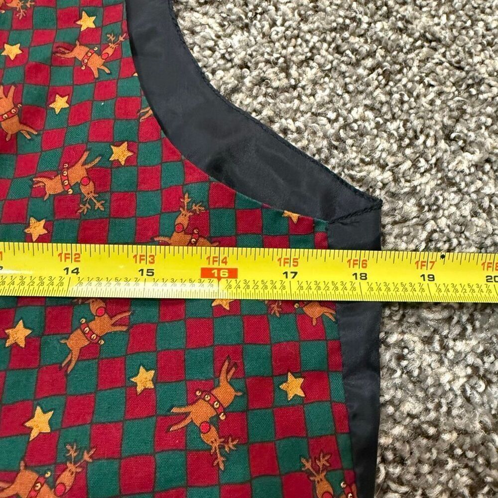 Vintage Westbury Christmas Holiday Plaid Deer Star Vest Medium 90s Novelty - Picture 4 of 5